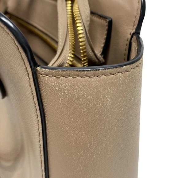 Auth PRADA - Beige Saffiano Leather Calf Leather Handbag - Picture 14 of 16